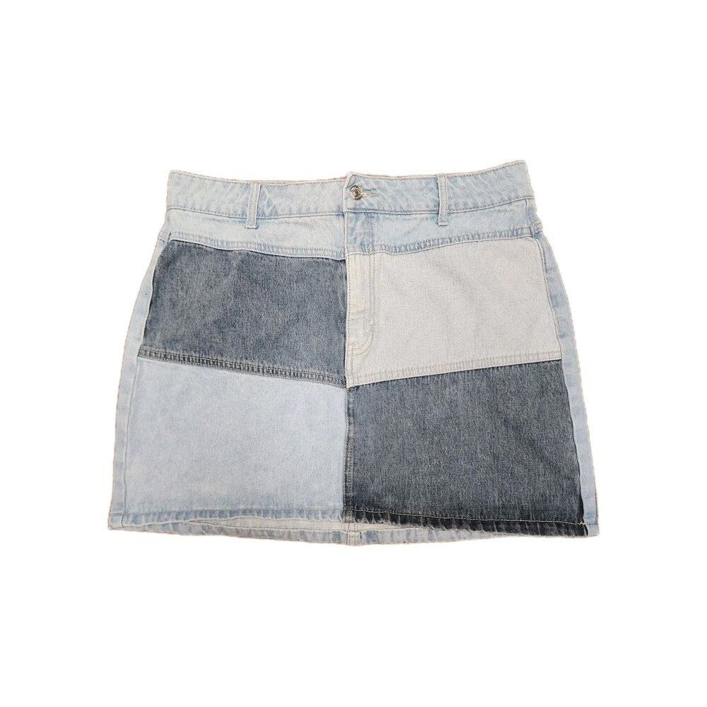 Denim Mini Skirt  Size 12 Mini Fable Patchwork Retro Fun Boho Western